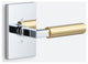 Levanto Dummy Rosette, Polished Chrome, Smooth Grip in Satin Brass