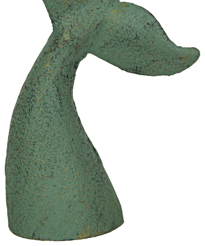 Set of 2 Verdigris Cast Iron Whale Tail Bookends Nautical Home Decor Bookshelf