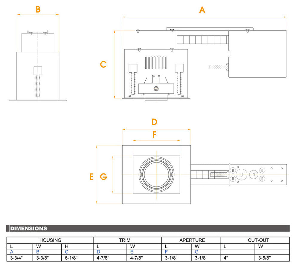 Light Linear Remodel, White Trim, White Gimbal, White