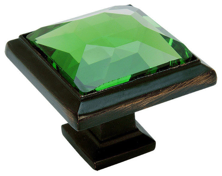 Cosmas 5883ORB-EM Oil Rubbed Bronze Cabinet Knob With Emerald Glass, Set of 10