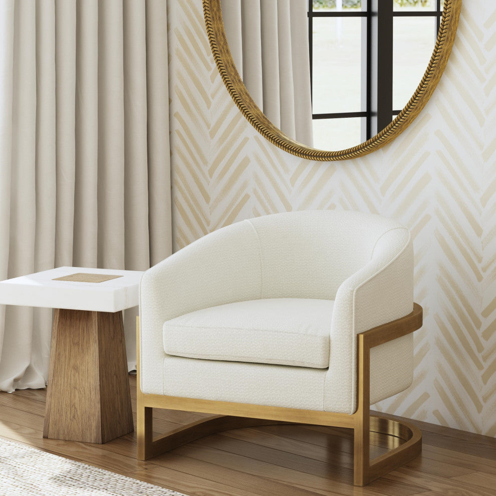 Neve Accent Chair - Ivory /Brushed Gold