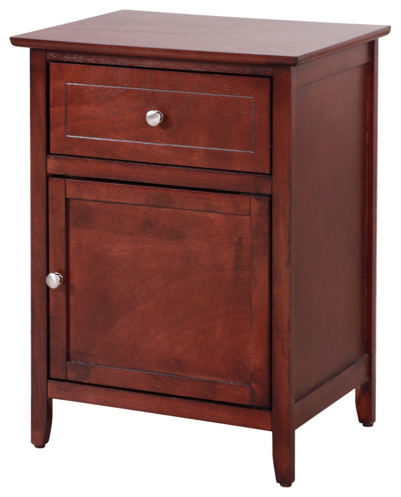 Lzzy 1-Drawer Nightstand (25 in. H x 19 in. W x 15 in. D), Cherry