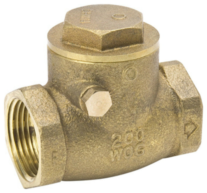 ProLine® 101-007NL Lead-Free Threaded Swing Check Valve, Brass, 1-1/2"