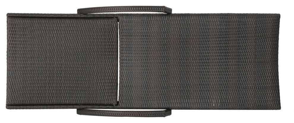 GDF Studio Olivia Outdoor Brown Wicker Armed Chaise Lounge Chairs, Set of 4