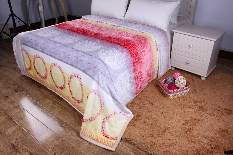 Seashore Reversible Fleece Flannel Blanket, Multicolor