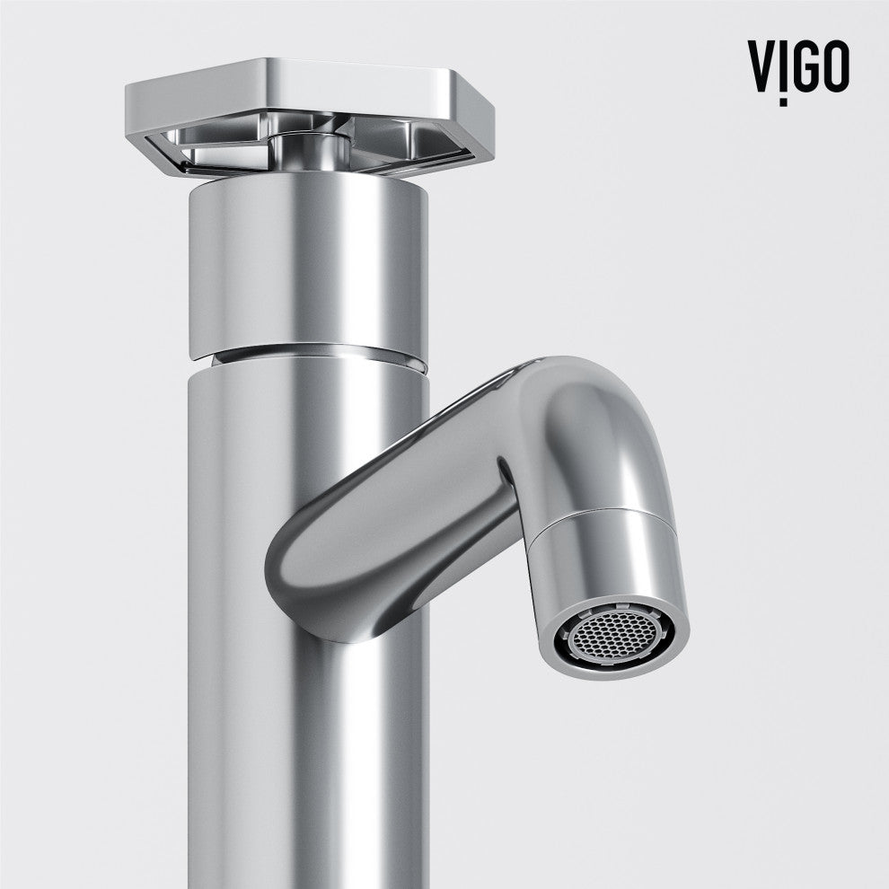 VIGO Ruxton 12" H Single Handle Single Hole Bathroom Vessel Faucet, Chrome