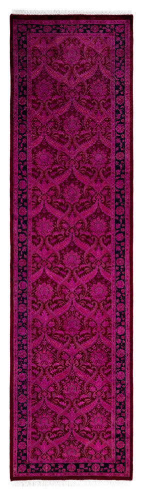 Overdyed One-of-a-Kind Hand-Knotted Area Rug Pink, 2' 8" x 10' 1"