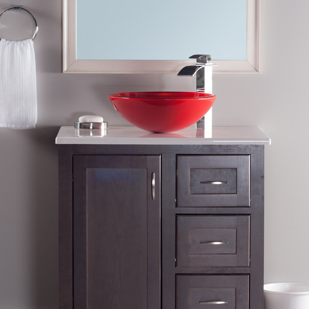 Novatto Rosso Glass Vessel Sink