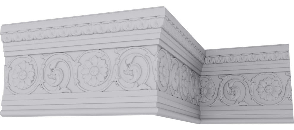 11 1/4"H x 1 7/8"P x 96"L, (19 1/4" Repeat) Bedford with Flowers Moulding