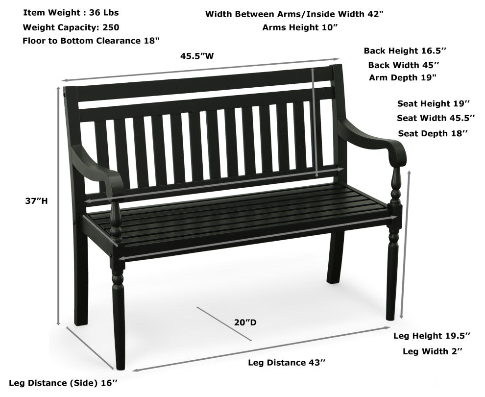 Belmont Outdoor Woodoor Bench, White