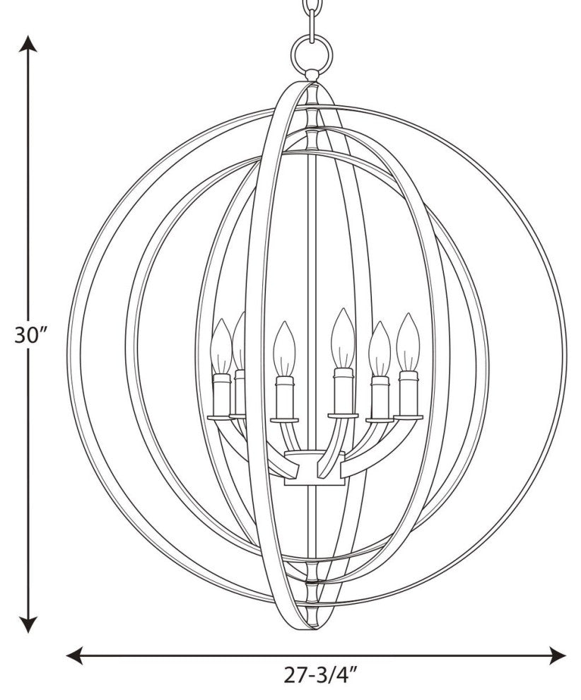 Equinox Collection Black 6-Light Sphere Pendant