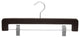 Deluxe Wooden Bottom Hanger With Clips, Espresso/Brushed Chrome, Box of 50