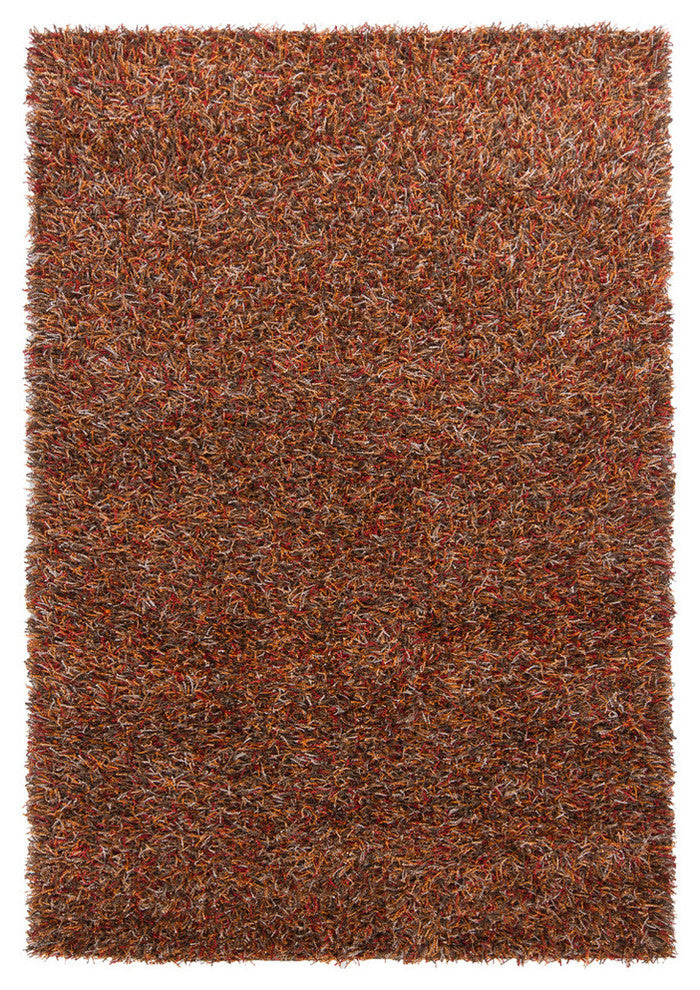 Astrid Contemporary Area Rug, Orange, 7'9"x10'6" Rectangle