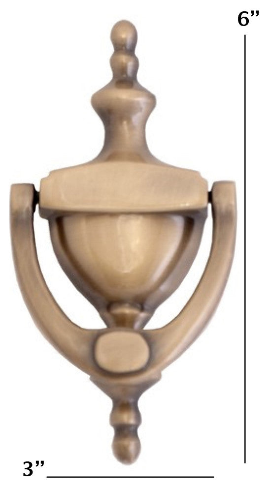 Traditional Door Knocker 6", Antique Brass