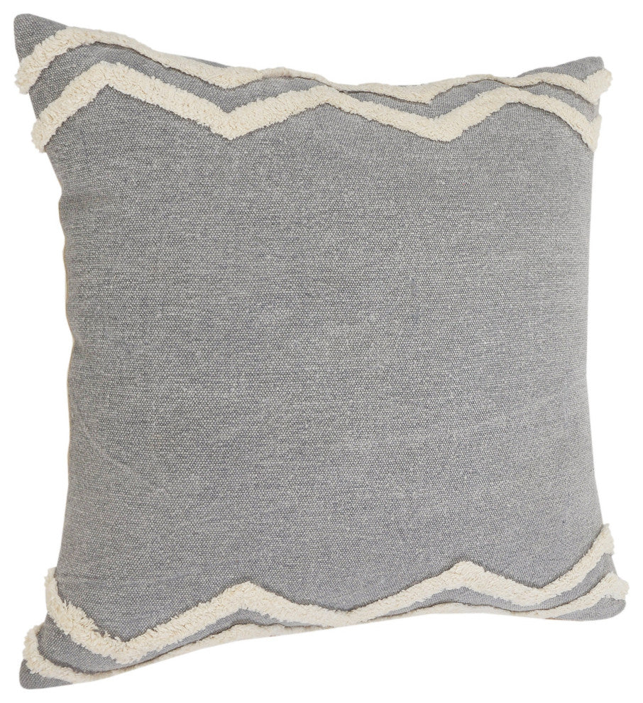 Soft Chevron Bordered Throw Pillow, 20" X 20"
