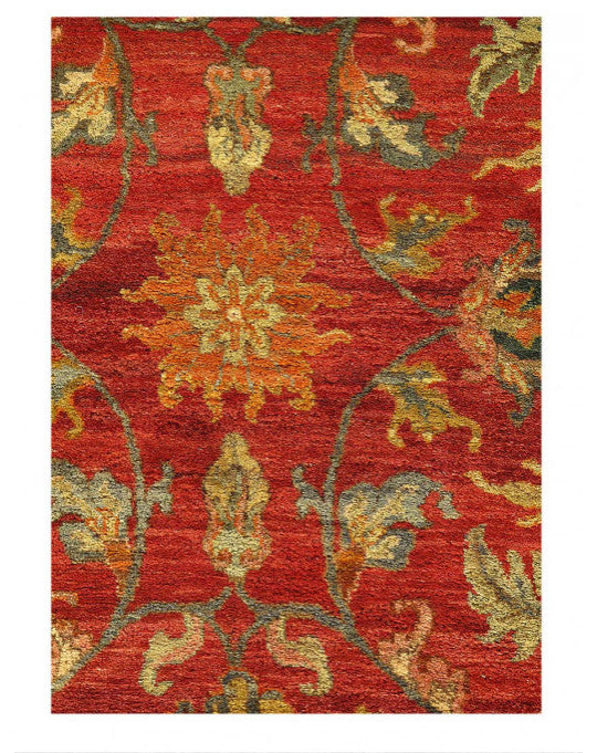 Fine Hand Knotted Indian Agra Rug 6'x9'5"