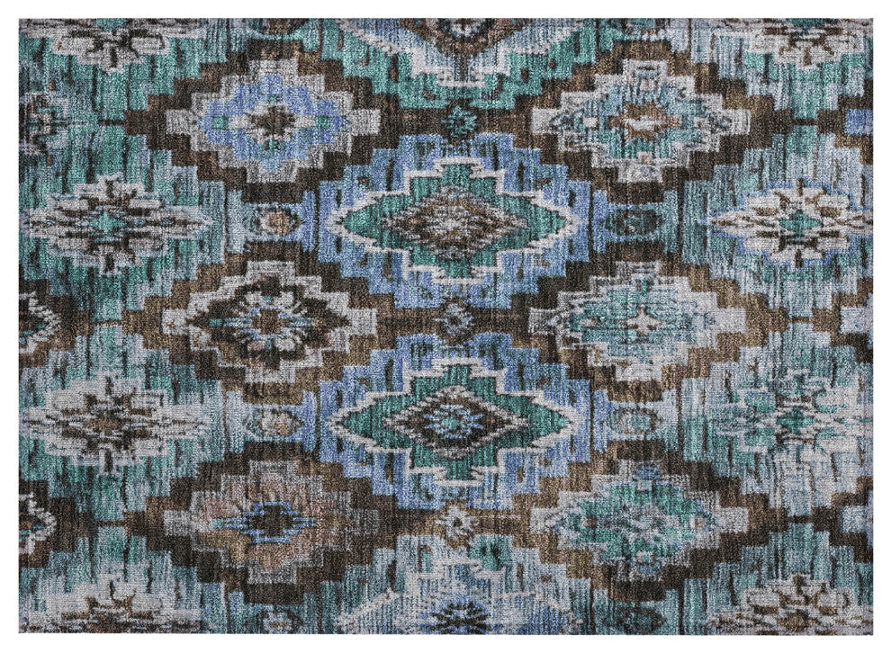 Machine Washable Indoor/Outdoor Chantille ACN1891 Brown 1'8" x 2'6" Rug