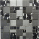 Stainless Steel Magic Pattern Mosaic Blend Tile, 12"x12", Set of 50