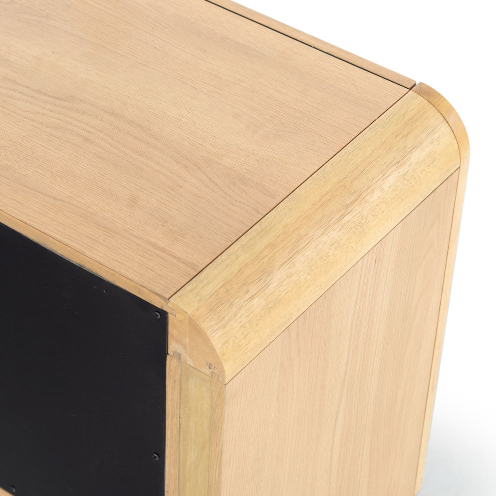 Safavieh Couture Katrina 2 Drawer Nightstand, Natural/Black