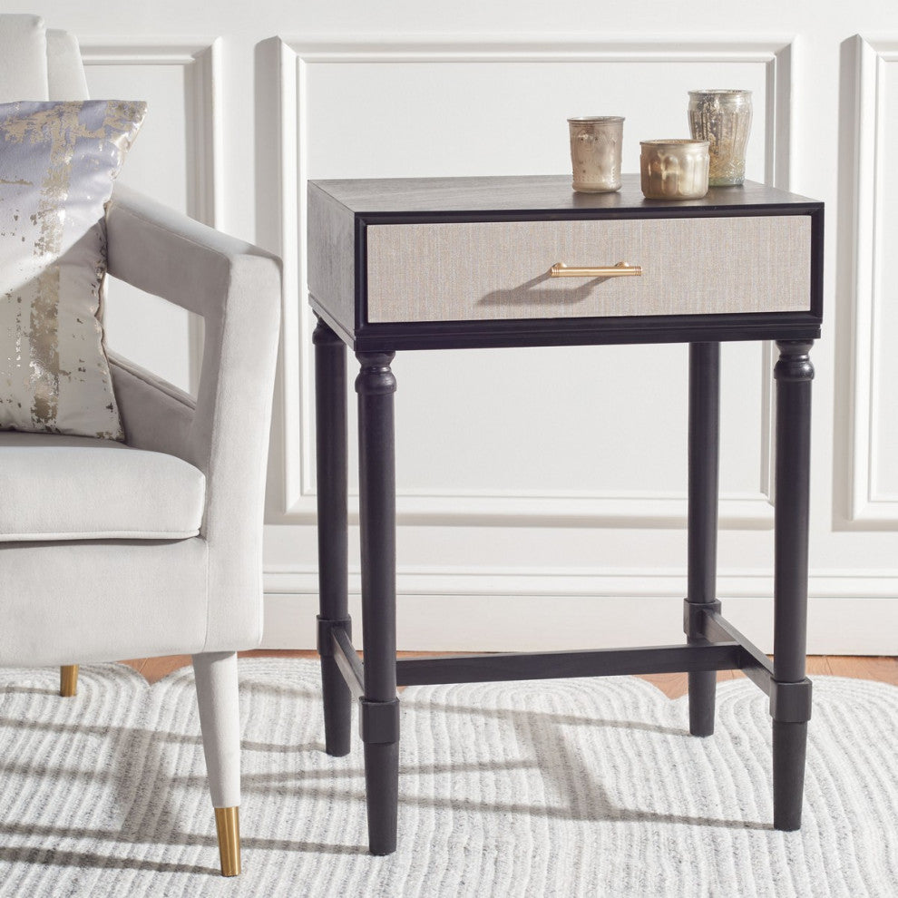 Safavieh Estella 1 Drawer Accent Table, Black