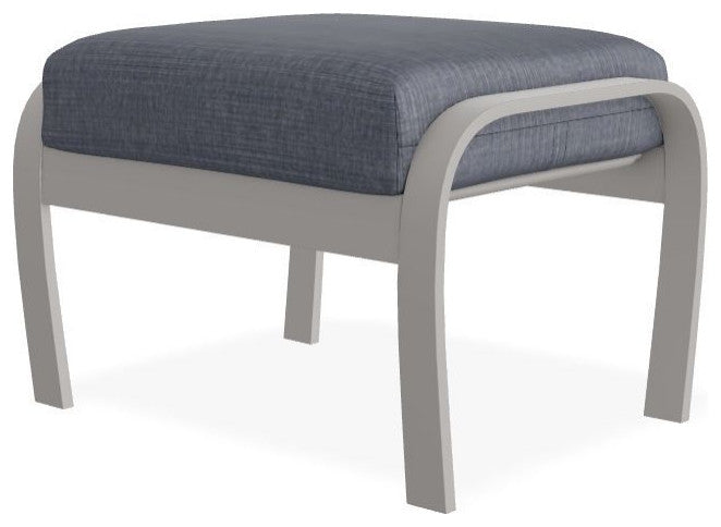 Belle Isle Cushion Outdoor Ottoman, Proven Denim/Warm Gray