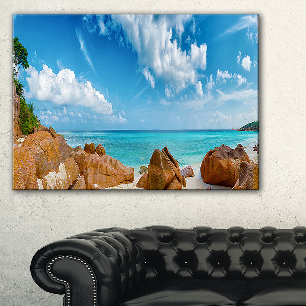 "Rocky Seychelles Island Panorama" Oversized Beach Wall Art, 40"x30"