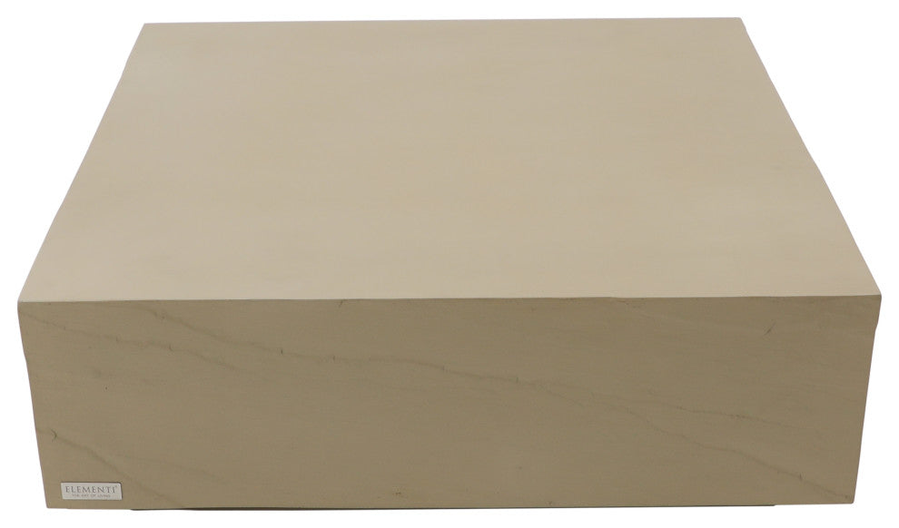 Colorado 40" Square Concrete Coffee Table, Sunlight Yellow