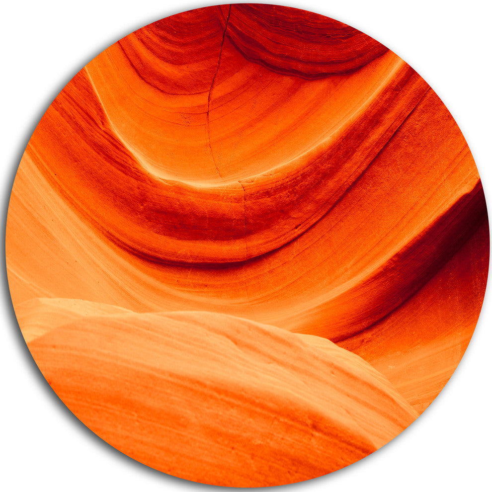 Antelope Canyon Orange Wall, Landscape Photo Round Wall Art, 23"