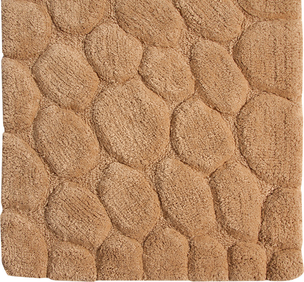 Bath Rug Cotton, GSF 200, Pattern Pebbles, Beige, 36"x24"