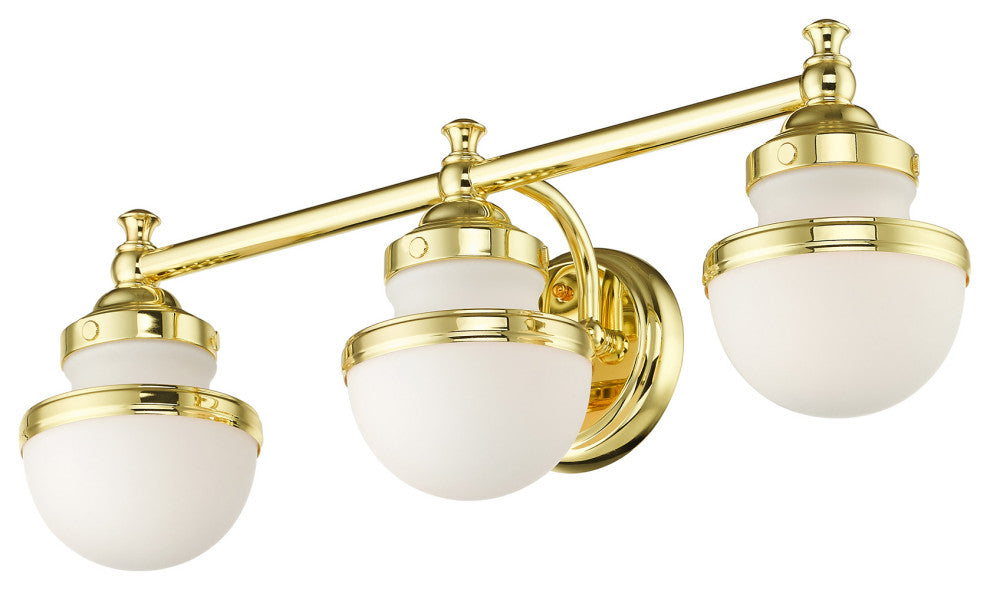 Livex Lighting Oldwick 3 Light Polished Brass Vanity Sconce