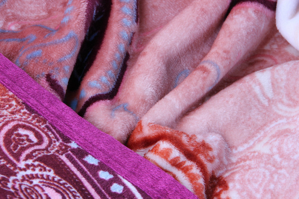 Lightweight Soft Fleece Paisley Floral Throw Blanket, Multicolor, Multi, 66"x90"