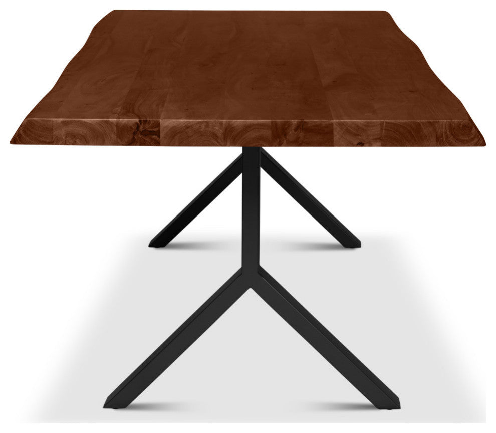Brooks Dining Table, Y Base, 40"x92", Americano Top, Black Base