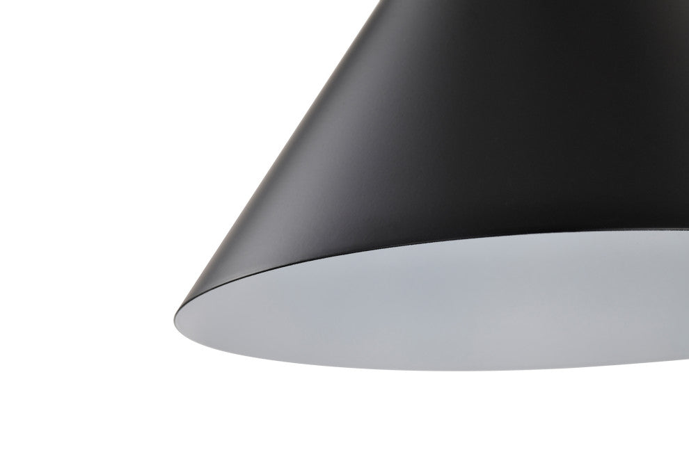 1-Light Matte Black and Brushed Nickel 10 in. Mini Pendant Light