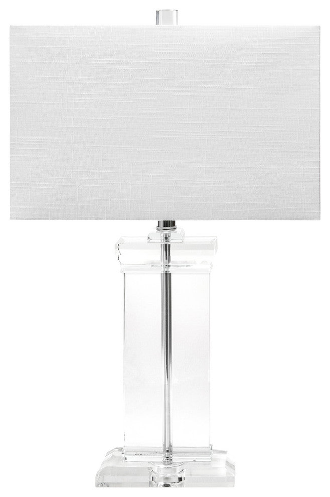 Nuloom 25" Helena Crystal Ionic Column Cotton Shade Clear Table Lamp