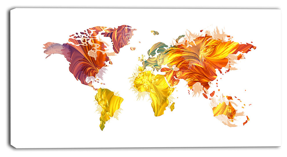 "Warm Colors Map" Canvas Painting