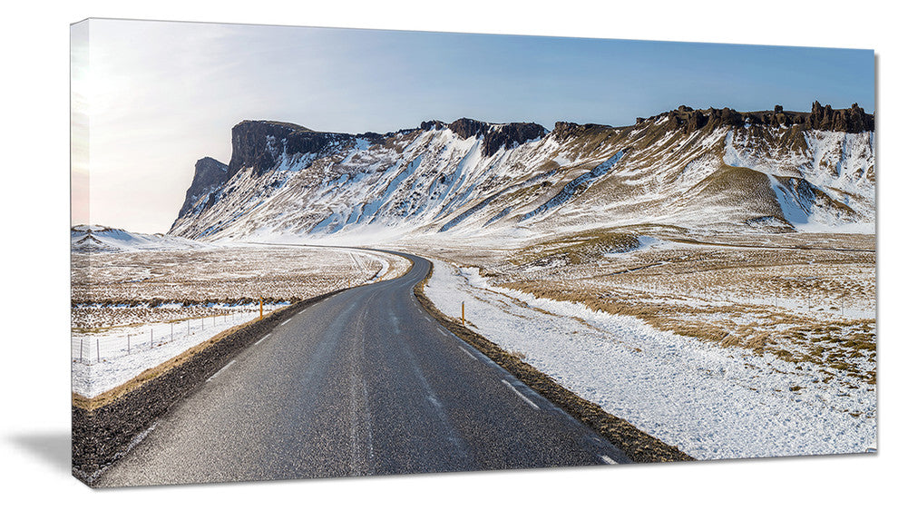 "Range Road in Winter Mountains" Landscape Wall Art, 40"x20"