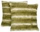 Brushed Stripe Faux Fur Pillow Shell Set