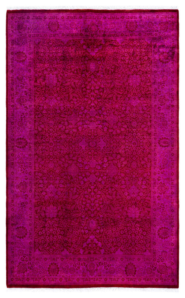 Overdyed One-of-a-Kind Hand-Knotted Area Rug Red, 5' 1" x 8' 1"