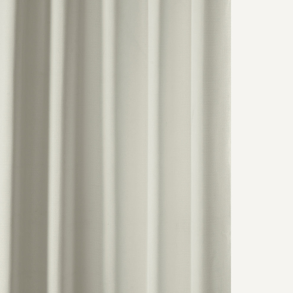 Italian Faux Linen Curtain Single Panel, Magnolia Off White, 50wx84l
