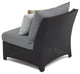 Deco 6 Piece Aluminum Outdoor Patio Sectional and Table Set, Charcoal Gray
