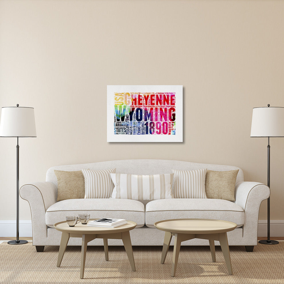 "Wyoming Watercolor Word Cloud" Fine Art Print