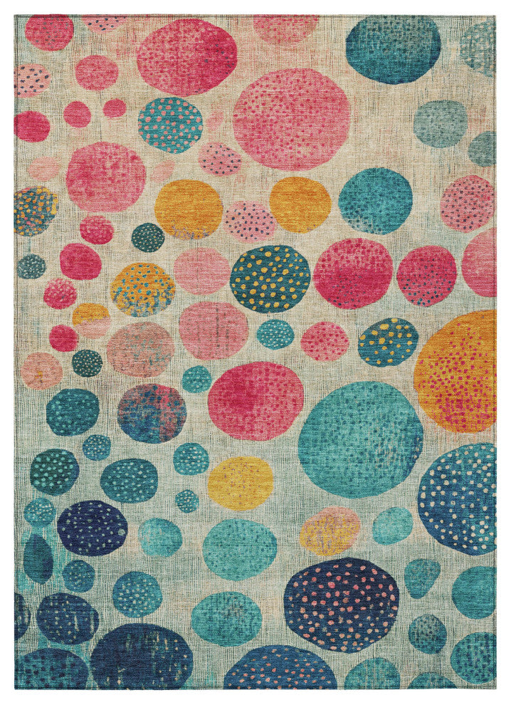 Machine Washable Indoor/Outdoor Chantille ACN1899 Teal 3' x 5' Rug