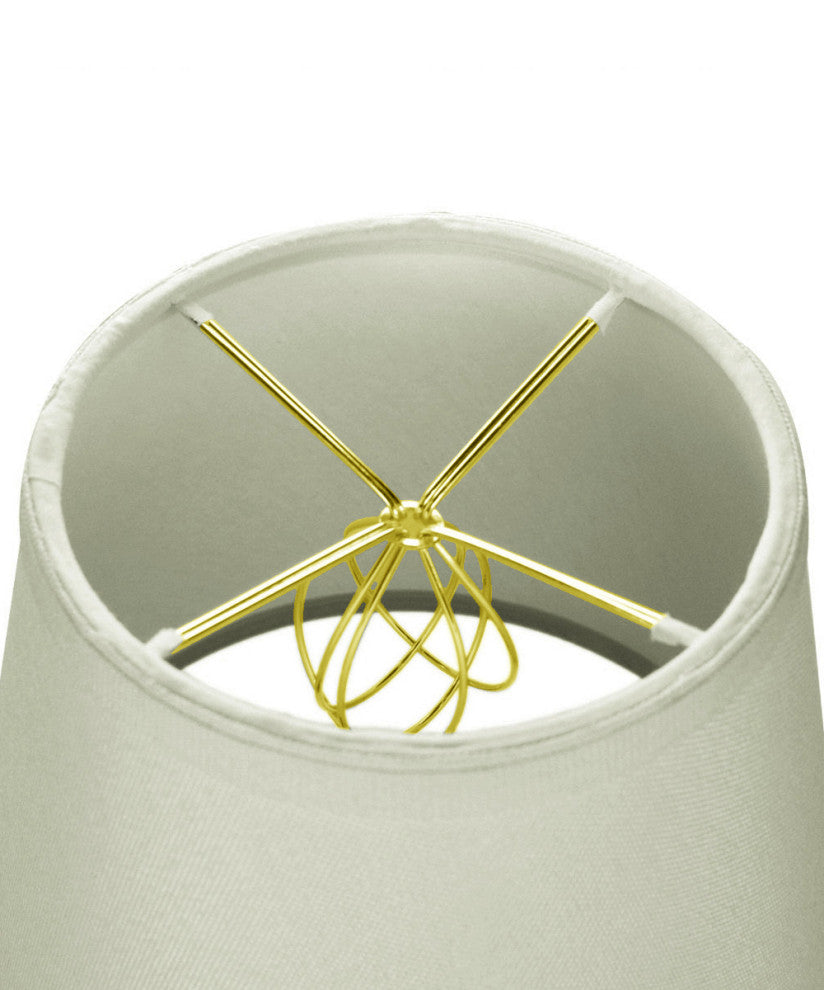 5x8x7 Textured Oatmeal Hard Back Lampshade with White Lining Edison Clip On, Light Oatmeal