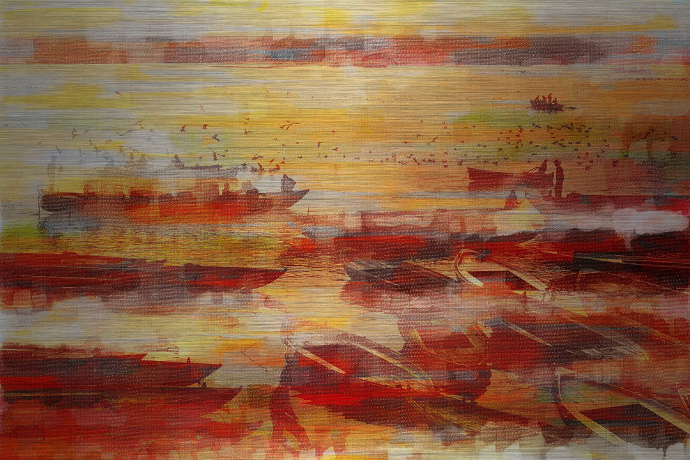 "Ozar" UV Ink Print on Brushed Aluminum, 60"x40"