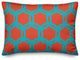 Orange and Teal Geo Pattern Outdoor Throw Pillow, 14x20