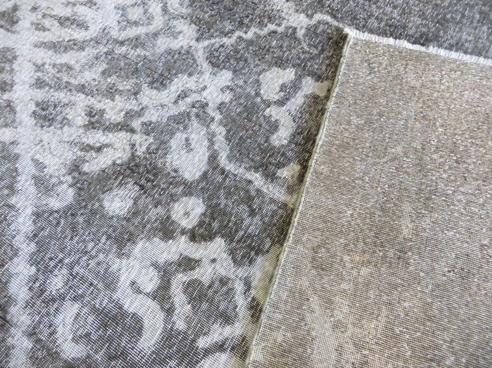 7'10x11'4 Hand Knotted Overdyed Gray Persian Tabrez Oriental Rug