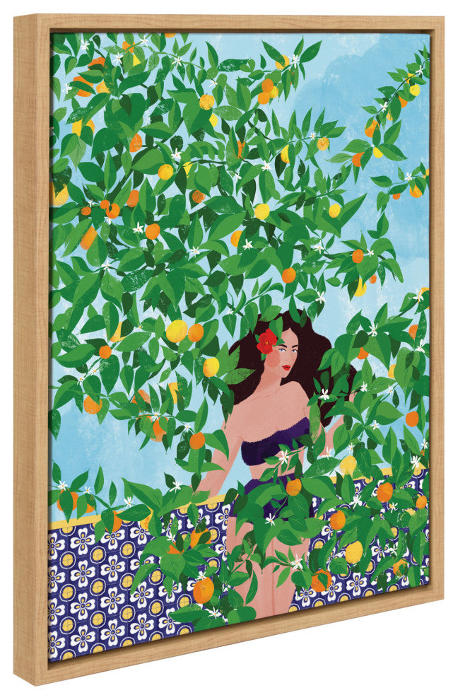 Sylvie Sevilla Girl Framed Canvas by Maja Tomljanovic, Natural 18x24