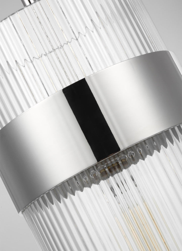 Geneva Large Pendant, Polished Nickel