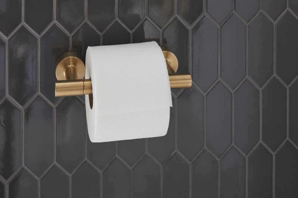 Parma Double-Post Toilet Paper Holder, Brushed Bronze