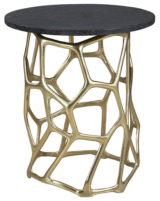 Short Ariel Aluminum End Table, Gold